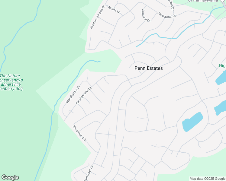 map of restaurants, bars, coffee shops, grocery stores, and more near 289 Somerset Drive in East Stroudsburg