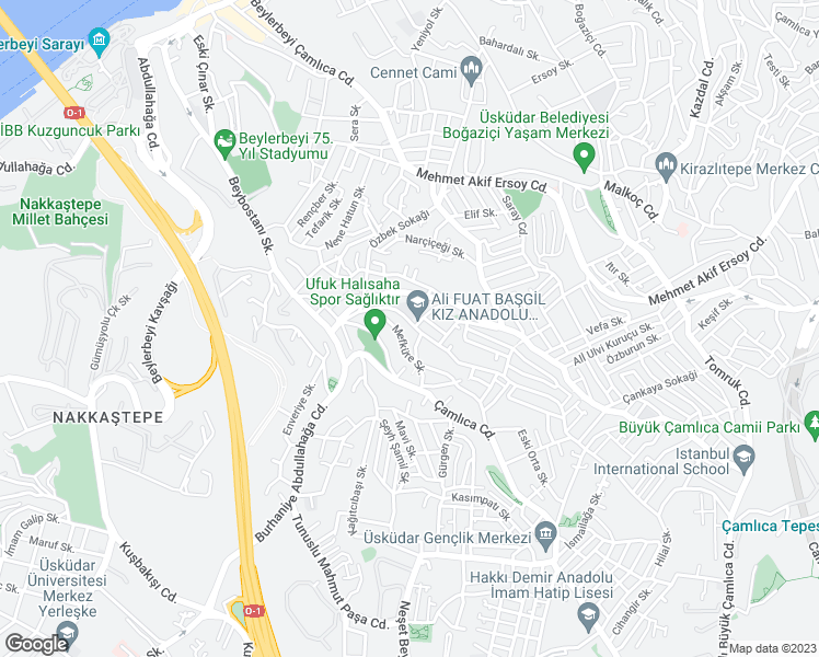 map of restaurants, bars, coffee shops, grocery stores, and more near 42 Nuri Bey Sokak in Üsküdar