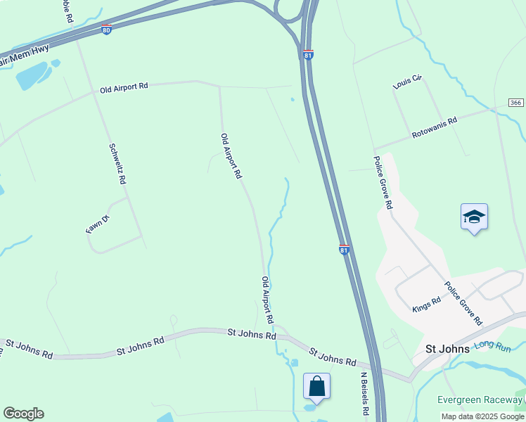 map of restaurants, bars, coffee shops, grocery stores, and more near 83 Old Airport Road in Drums