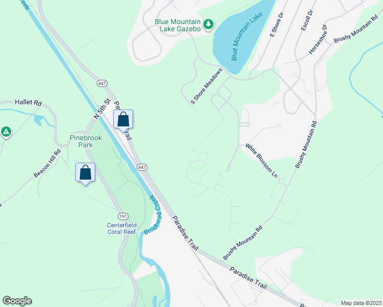 map of restaurants, bars, coffee shops, grocery stores, and more near 1508 Killington Court in East Stroudsburg