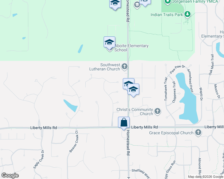 map of restaurants, bars, coffee shops, grocery stores, and more near 5401-5499 Hopkinton Dr in Fort Wayne