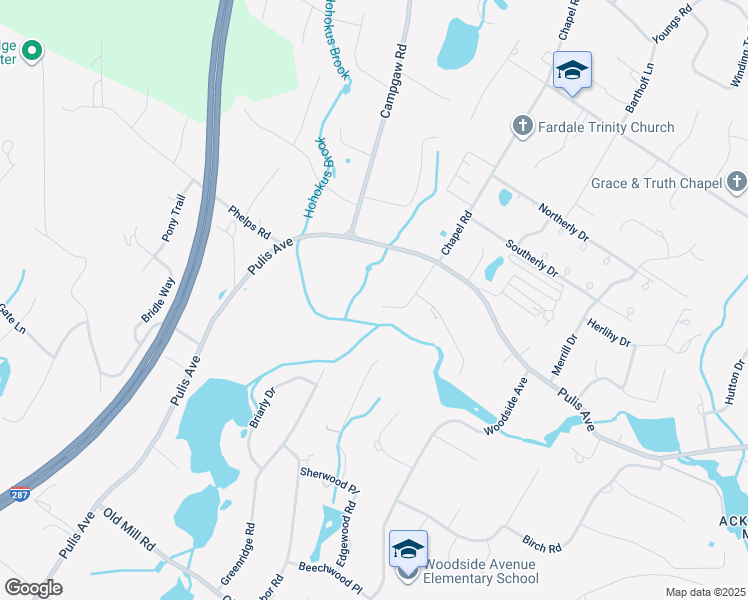 map of restaurants, bars, coffee shops, grocery stores, and more near 176 Edson Terrace in Franklin Lakes