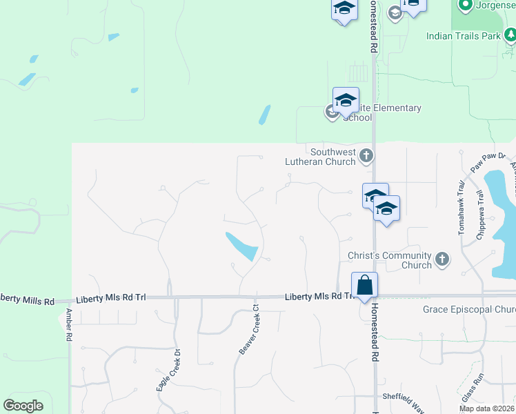 map of restaurants, bars, coffee shops, grocery stores, and more near 11401 Brantford Ct in Fort Wayne