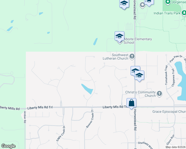 map of restaurants, bars, coffee shops, grocery stores, and more near 11401 Brantford Ct in Fort Wayne
