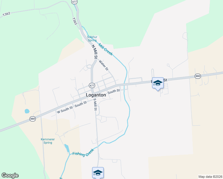 map of restaurants, bars, coffee shops, grocery stores, and more near 81 E Main St in Loganton