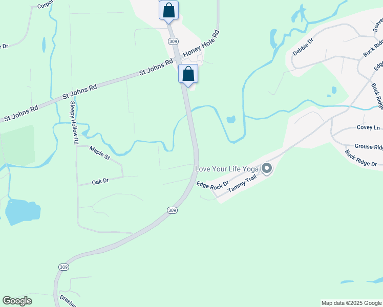 map of restaurants, bars, coffee shops, grocery stores, and more near 250 North Hunter Highway in Drums