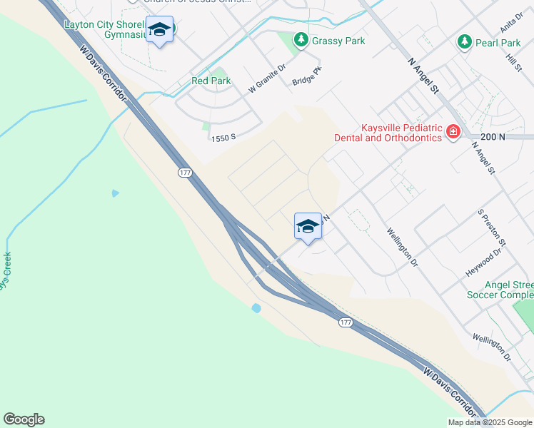 map of restaurants, bars, coffee shops, grocery stores, and more near 235 Bonneville Lane in Kaysville