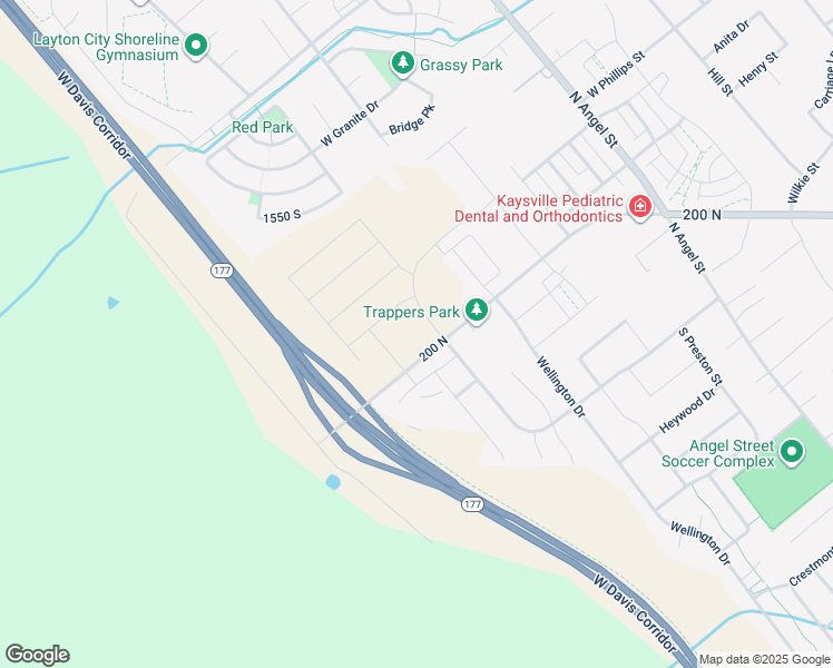 map of restaurants, bars, coffee shops, grocery stores, and more near 235 Bonneville Lane in Kaysville
