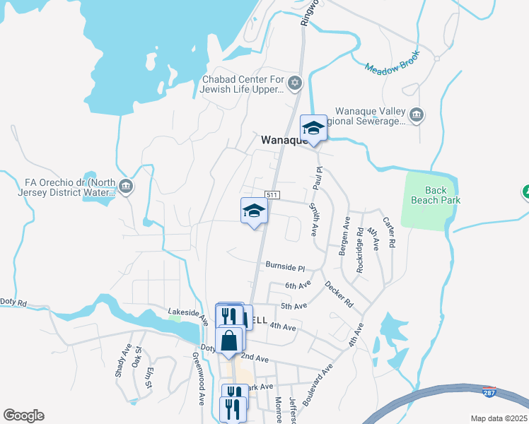 map of restaurants, bars, coffee shops, grocery stores, and more near 923 Ringwood Avenue in Wanaque
