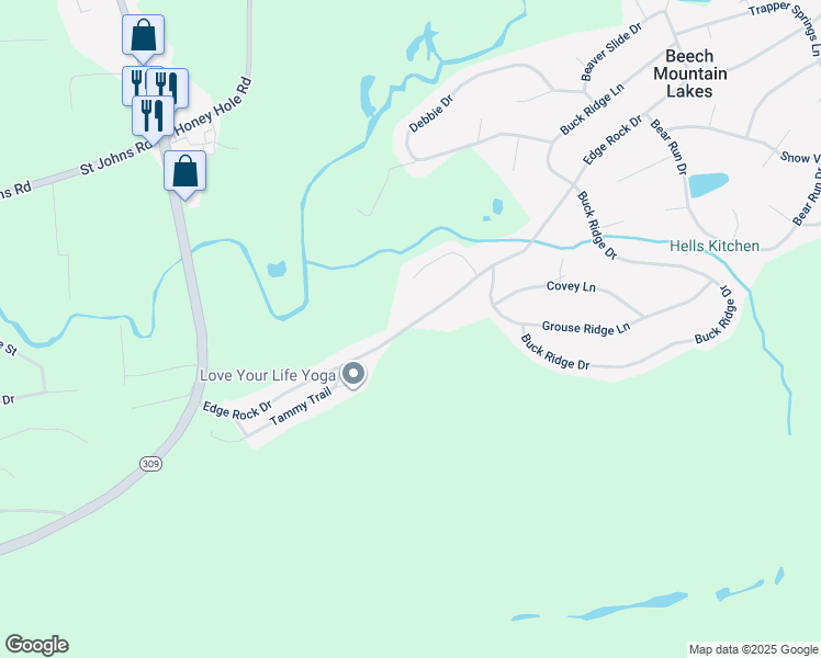 map of restaurants, bars, coffee shops, grocery stores, and more near 69 Edge Rock Drive in Drums