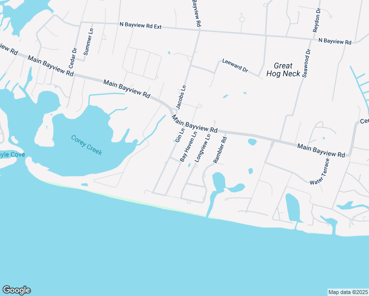 map of restaurants, bars, coffee shops, grocery stores, and more near 560 Bay Haven Lane in Southold
