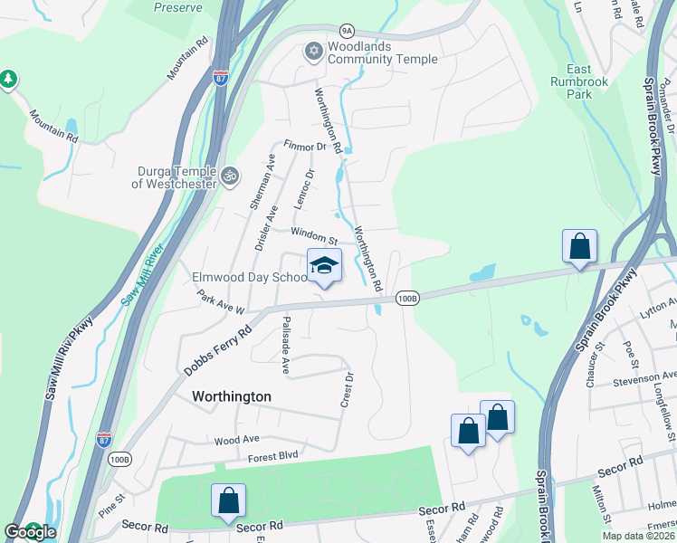 map of restaurants, bars, coffee shops, grocery stores, and more near 3 Jay Court in White Plains