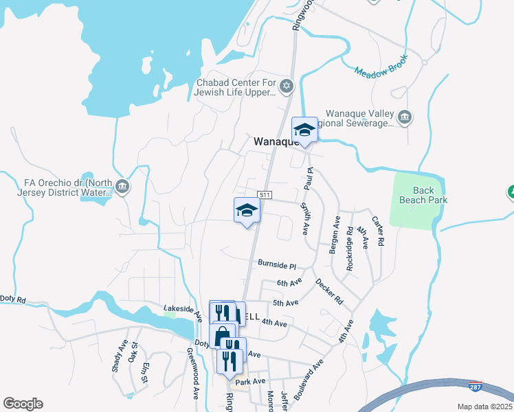 map of restaurants, bars, coffee shops, grocery stores, and more near 923 Ringwood Avenue in Wanaque