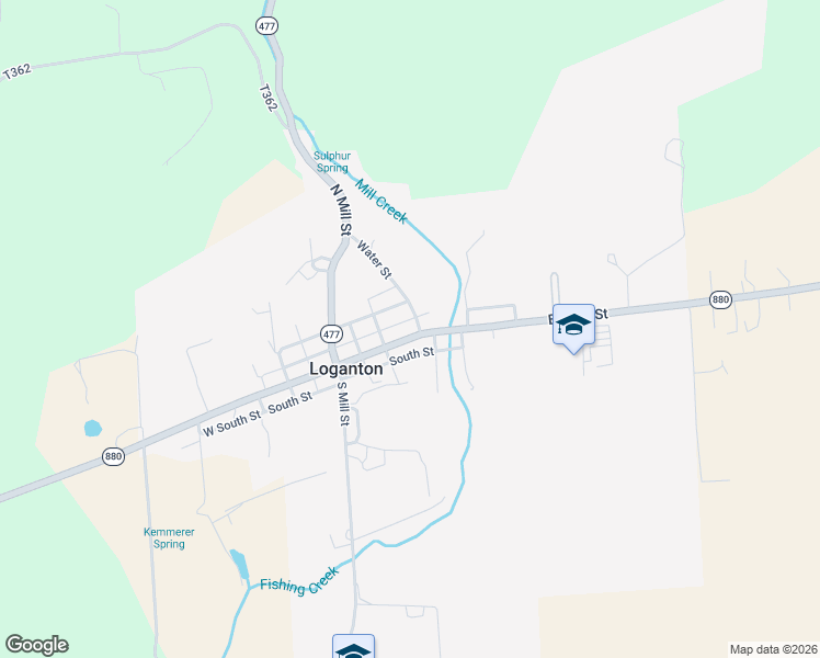 map of restaurants, bars, coffee shops, grocery stores, and more near 81 E Main St in Loganton