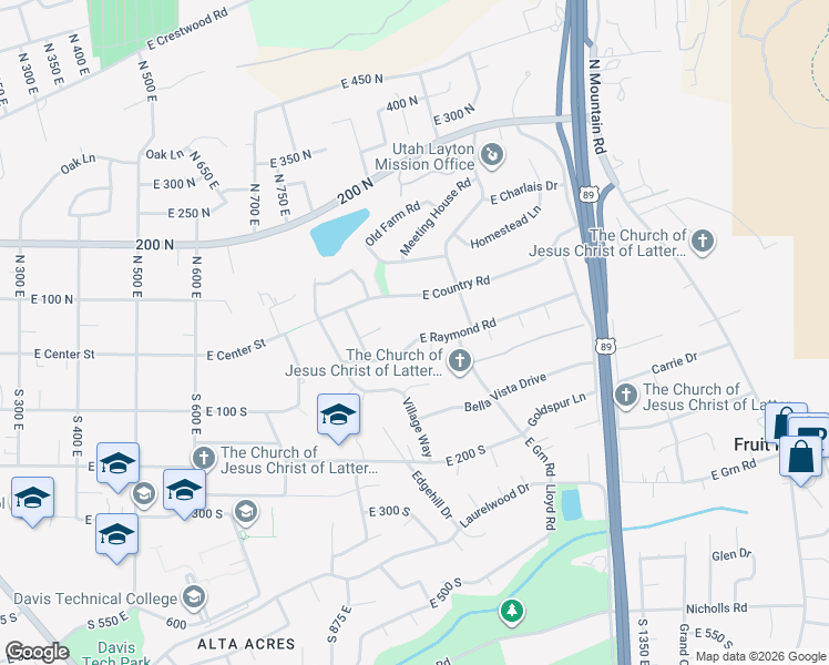 map of restaurants, bars, coffee shops, grocery stores, and more near 949 E Raymond Rd in Fruit Heights