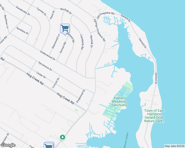 map of restaurants, bars, coffee shops, grocery stores, and more near 1029 Springs Fireplace Rd in East Hampton