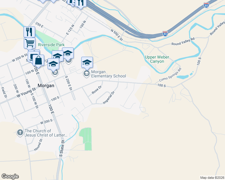 map of restaurants, bars, coffee shops, grocery stores, and more near 465 Imperial Drive in Morgan