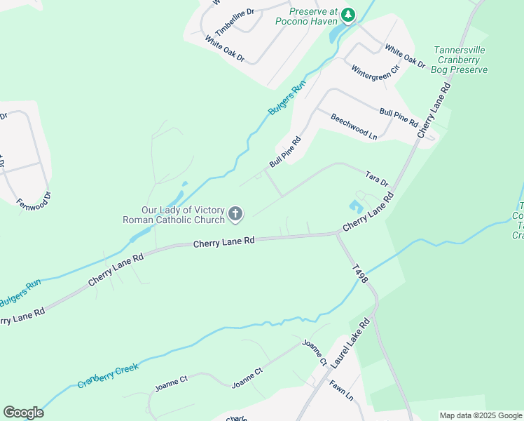 map of restaurants, bars, coffee shops, grocery stores, and more near 44 Tara Drive in East Stroudsburg