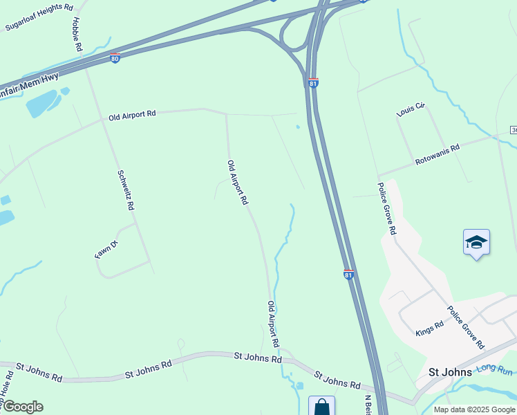 map of restaurants, bars, coffee shops, grocery stores, and more near 105 Old Airport Road in Drums
