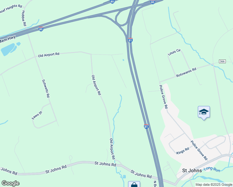 map of restaurants, bars, coffee shops, grocery stores, and more near 105 Old Airport Road in Drums
