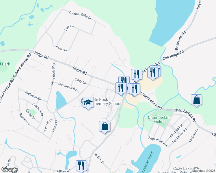 map of restaurants, bars, coffee shops, grocery stores, and more near 12 Petersburg Court in Jefferson