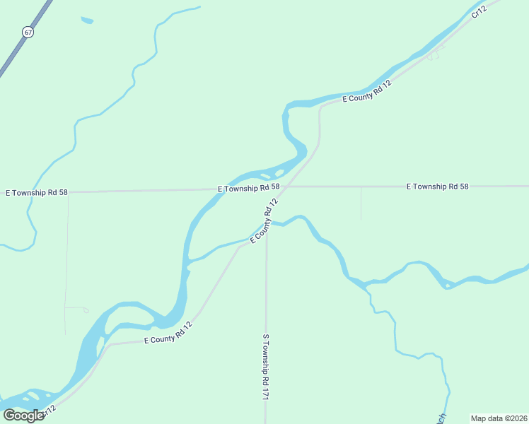 map of restaurants, bars, coffee shops, grocery stores, and more near 4950-4990 East Township Road 58 in Bloomville