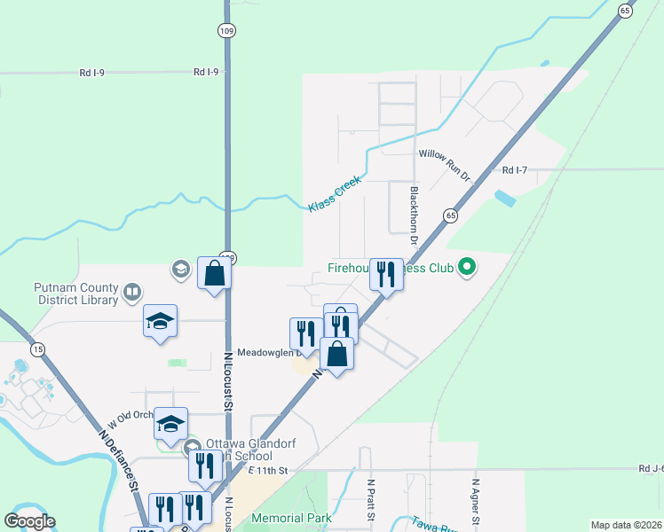 map of restaurants, bars, coffee shops, grocery stores, and more near 105 Spring Street in Ottawa