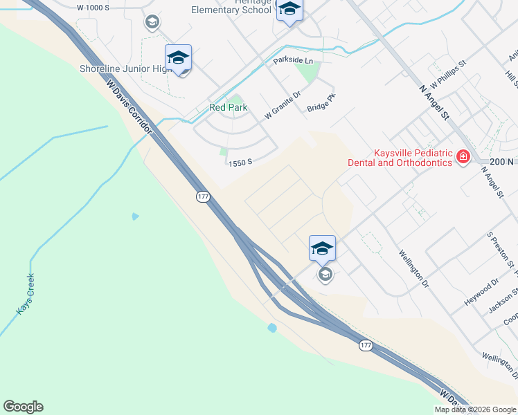 map of restaurants, bars, coffee shops, grocery stores, and more near 2354 Boothill Drive in Kaysville