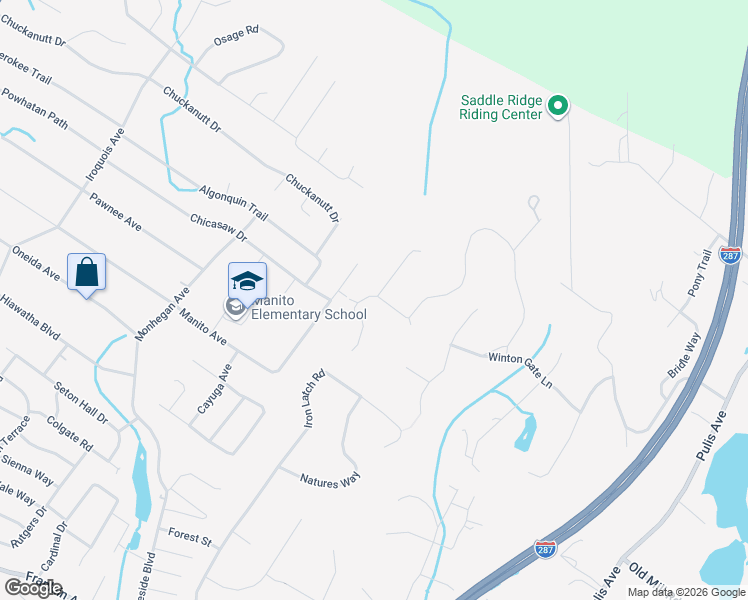 map of restaurants, bars, coffee shops, grocery stores, and more near 712 Surrey Lane in Franklin Lakes
