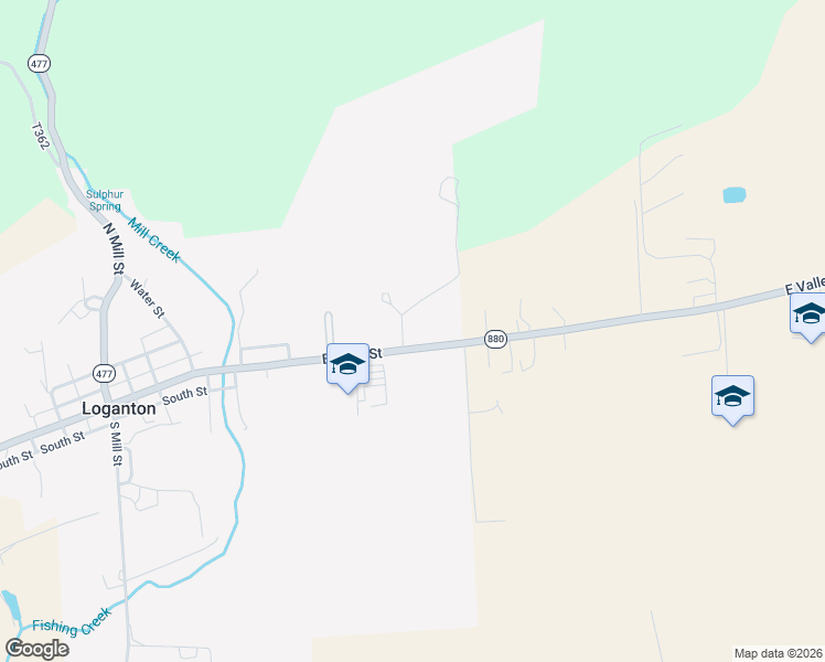 map of restaurants, bars, coffee shops, grocery stores, and more near 327 East Main Street in Loganton