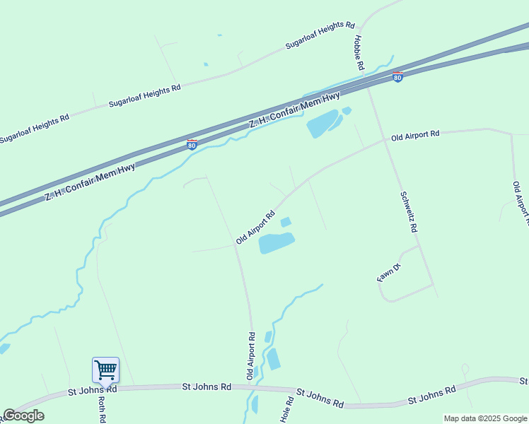 map of restaurants, bars, coffee shops, grocery stores, and more near Old Airport Road in Drums