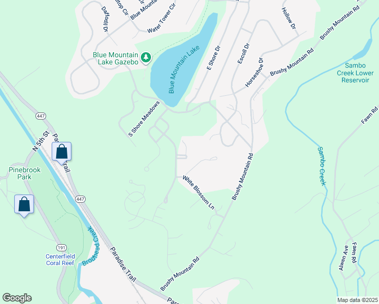 map of restaurants, bars, coffee shops, grocery stores, and more near 714 Holly Circle in East Stroudsburg
