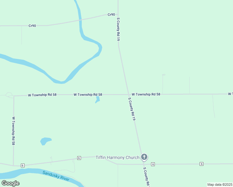 map of restaurants, bars, coffee shops, grocery stores, and more near 5898 South County Road 19 in Tiffin