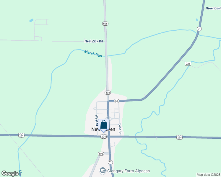 map of restaurants, bars, coffee shops, grocery stores, and more near 3837 Ohio 598 in Willard