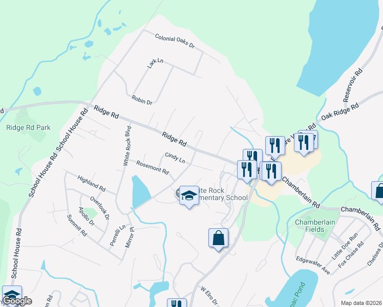 map of restaurants, bars, coffee shops, grocery stores, and more near 16 White Rock Blvd in Jefferson