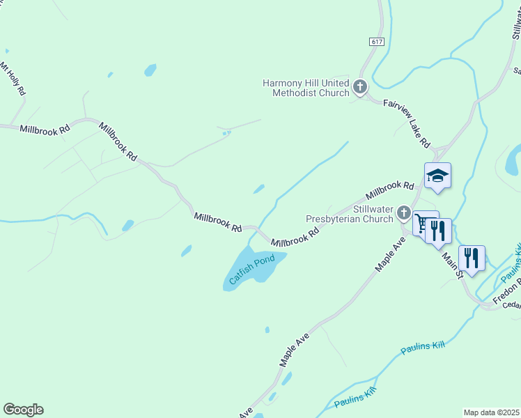 map of restaurants, bars, coffee shops, grocery stores, and more near 936 Millbrook Road in Newton