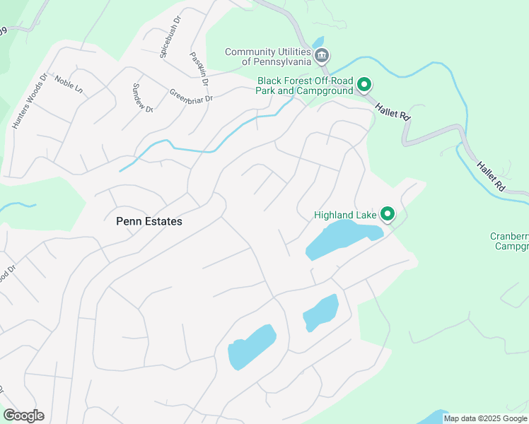 map of restaurants, bars, coffee shops, grocery stores, and more near 73 Candlewood Drive in East Stroudsburg