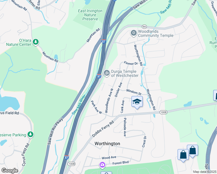 map of restaurants, bars, coffee shops, grocery stores, and more near 35 Windom Street in White Plains