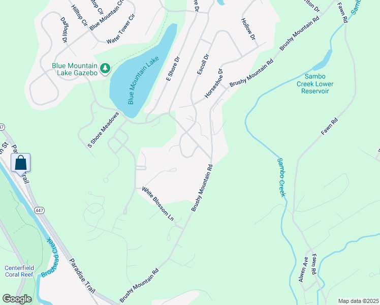 map of restaurants, bars, coffee shops, grocery stores, and more near 212 Witness Tree Circle in East Stroudsburg