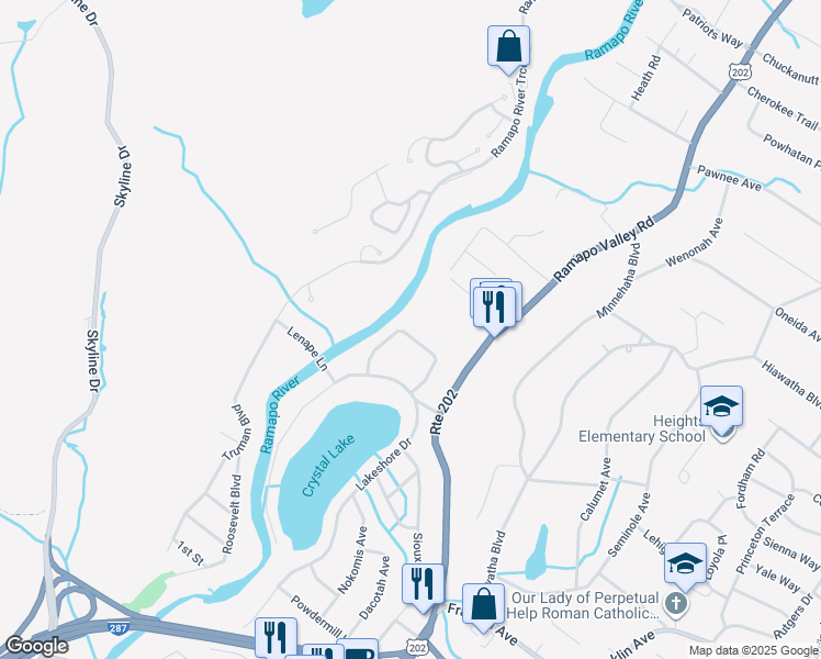 map of restaurants, bars, coffee shops, grocery stores, and more near 32 Mohawk Avenue in Oakland