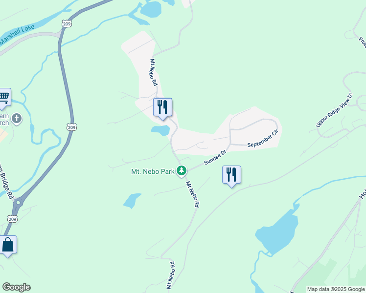 map of restaurants, bars, coffee shops, grocery stores, and more near 115 Lorne Drive in East Stroudsburg
