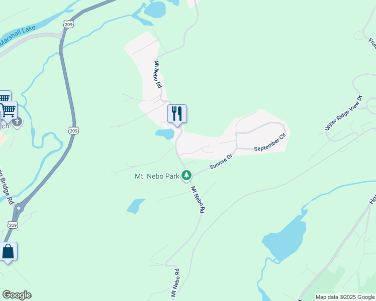 map of restaurants, bars, coffee shops, grocery stores, and more near 115 Lorne Drive in East Stroudsburg