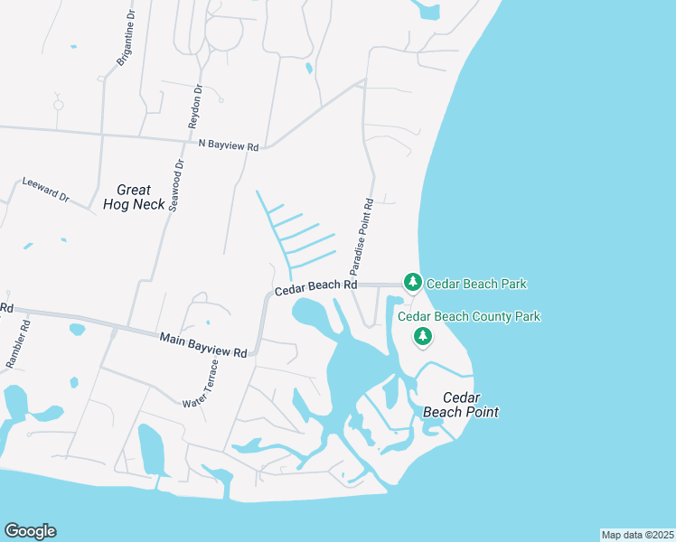 map of restaurants, bars, coffee shops, grocery stores, and more near 2855 Cedar Beach Road in Southold