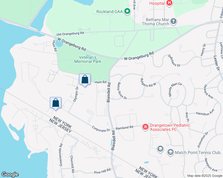 map of restaurants, bars, coffee shops, grocery stores, and more near 275 Blaisdell Road in Orangeburg