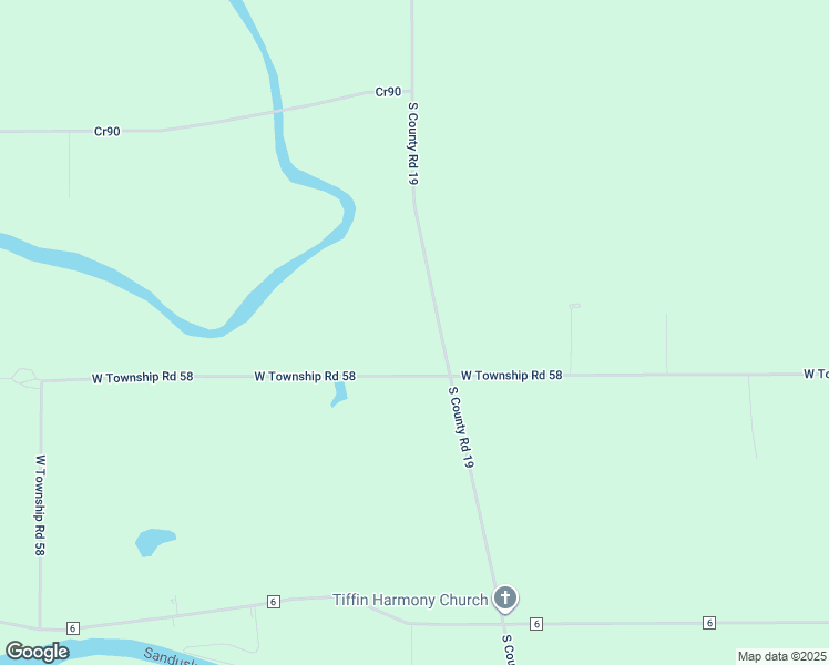 map of restaurants, bars, coffee shops, grocery stores, and more near 5898 South County Road 19 in Tiffin