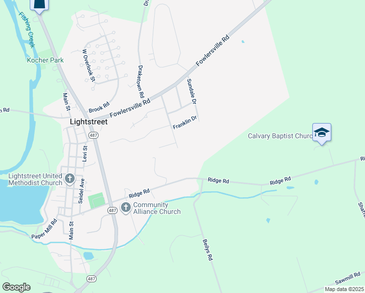 map of restaurants, bars, coffee shops, grocery stores, and more near 391 Pleasantview Drive in Bloomsburg