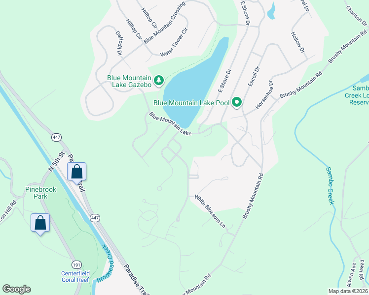 map of restaurants, bars, coffee shops, grocery stores, and more near 810 Lilium Lane in East Stroudsburg