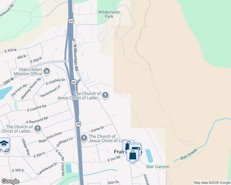map of restaurants, bars, coffee shops, grocery stores, and more near 1654 250 North in Fruit Heights