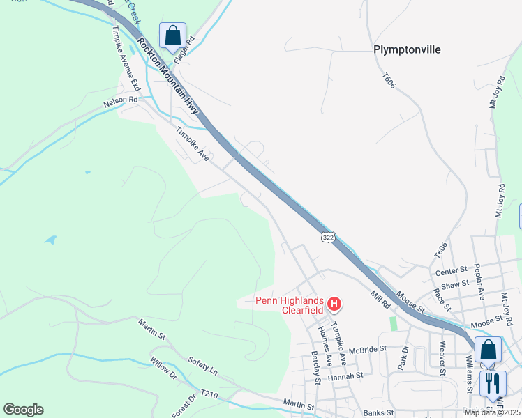 map of restaurants, bars, coffee shops, grocery stores, and more near 1360 Turnpike Avenue in Clearfield