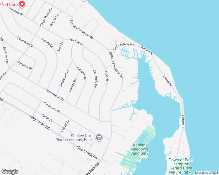 map of restaurants, bars, coffee shops, grocery stores, and more near 239 Norfolk Drive in East Hampton